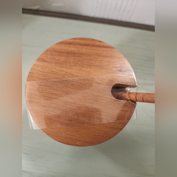 Rae Dunn "HONEY" Ceramic Jar with Wood Lid and Dipper -NEW - Picture 2 of 4